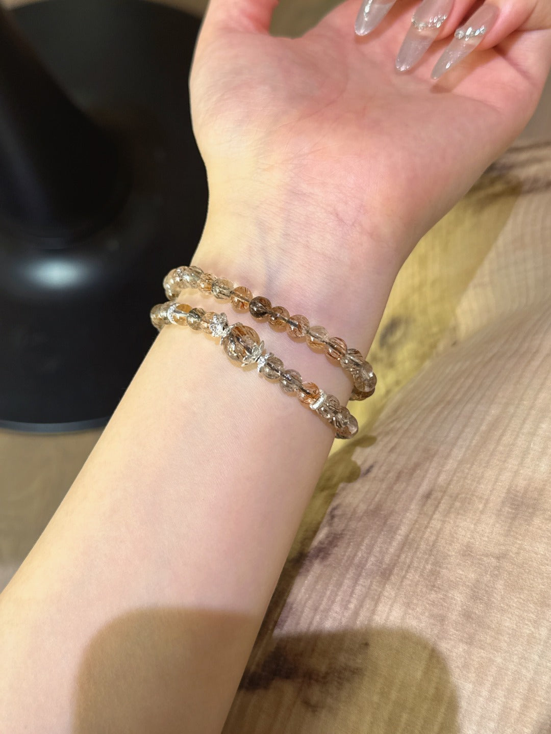 Black & Gold Super Quartz Double Wrap Bracelet – Wealth Magnet & Business Guardian