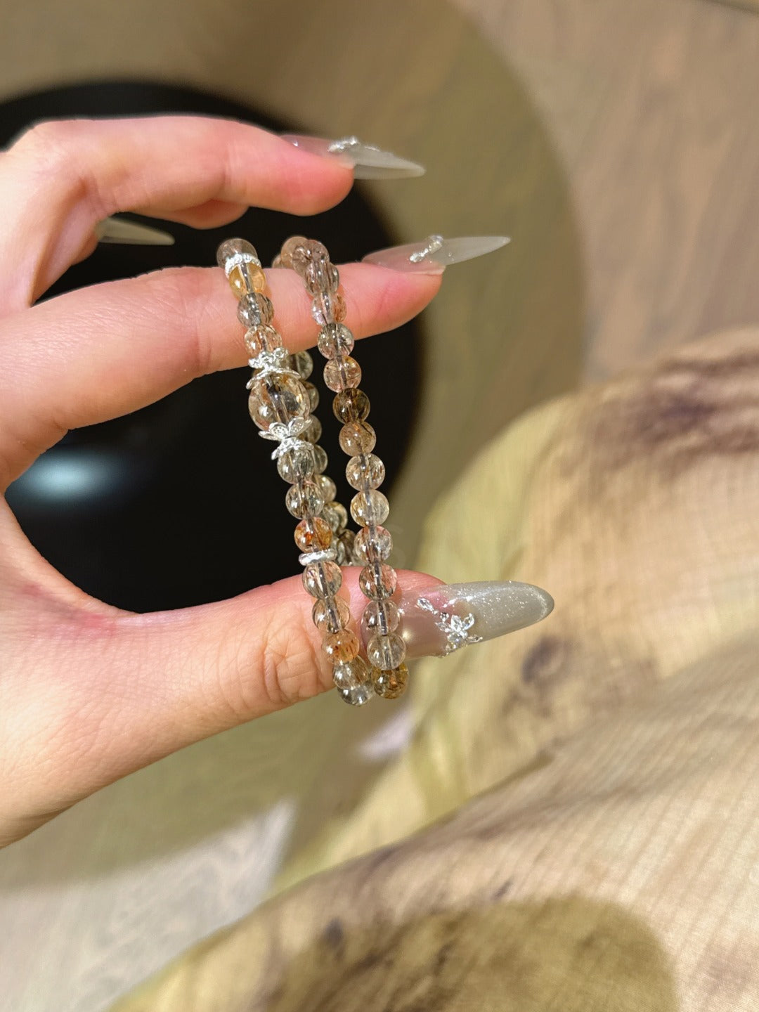 Black & Gold Super Quartz Double Wrap Bracelet – Wealth Magnet & Business Guardian
