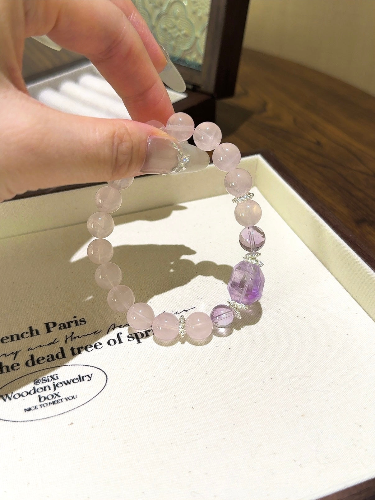 Love & Wisdom Bracelet – Rose Quartz & Amethyst